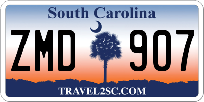 SC license plate ZMD907