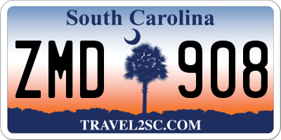 SC license plate ZMD908