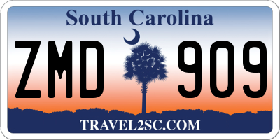 SC license plate ZMD909
