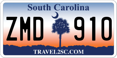 SC license plate ZMD910