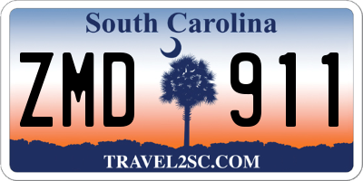 SC license plate ZMD911