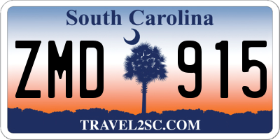 SC license plate ZMD915