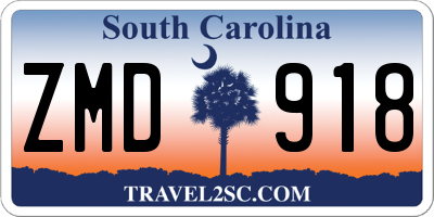 SC license plate ZMD918