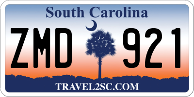 SC license plate ZMD921