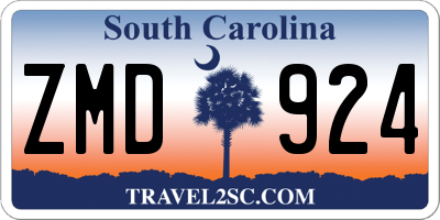 SC license plate ZMD924