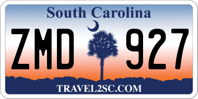 SC license plate ZMD927