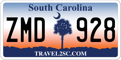SC license plate ZMD928