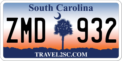 SC license plate ZMD932