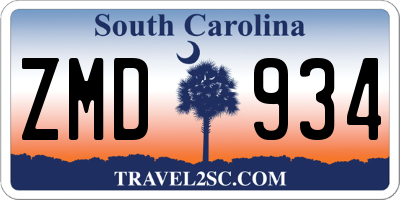 SC license plate ZMD934