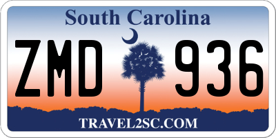 SC license plate ZMD936