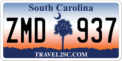 SC license plate ZMD937