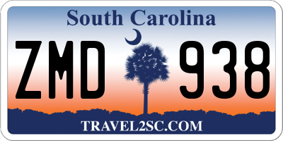 SC license plate ZMD938