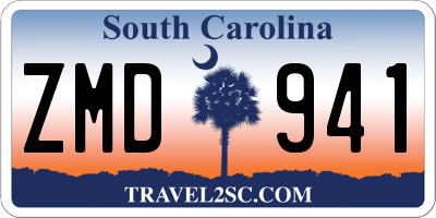 SC license plate ZMD941