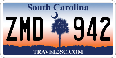 SC license plate ZMD942