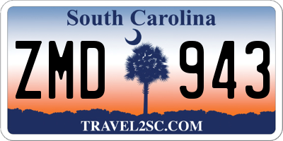 SC license plate ZMD943