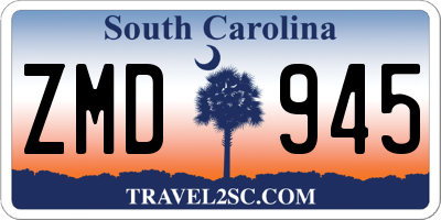 SC license plate ZMD945