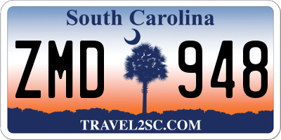 SC license plate ZMD948