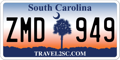 SC license plate ZMD949