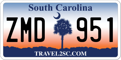 SC license plate ZMD951