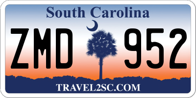 SC license plate ZMD952