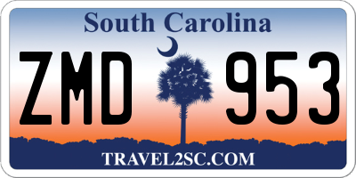 SC license plate ZMD953