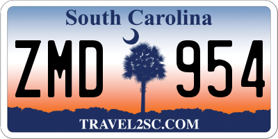 SC license plate ZMD954