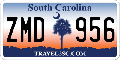 SC license plate ZMD956