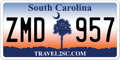 SC license plate ZMD957