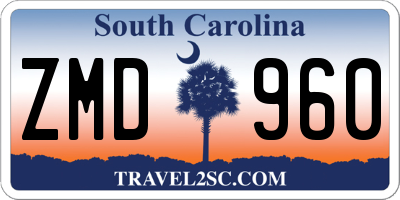 SC license plate ZMD960
