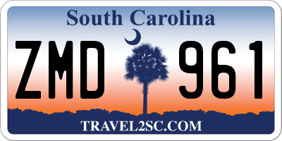 SC license plate ZMD961