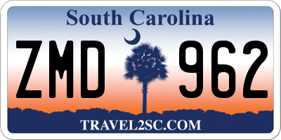 SC license plate ZMD962