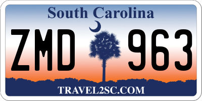 SC license plate ZMD963