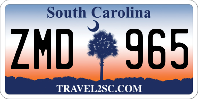 SC license plate ZMD965