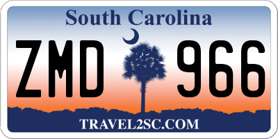 SC license plate ZMD966