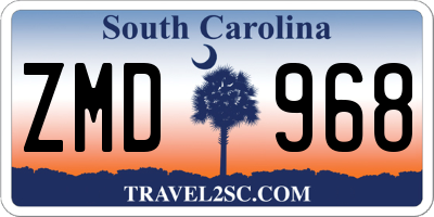 SC license plate ZMD968