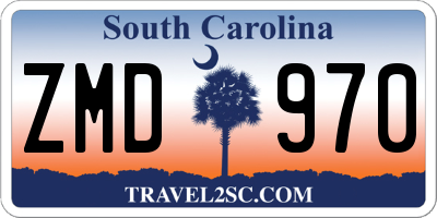 SC license plate ZMD970