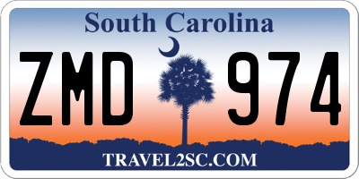 SC license plate ZMD974