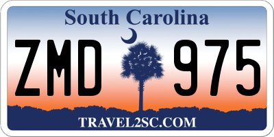 SC license plate ZMD975