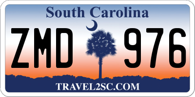 SC license plate ZMD976