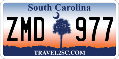 SC license plate ZMD977