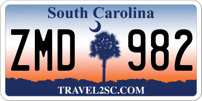 SC license plate ZMD982