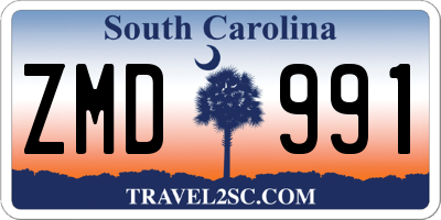 SC license plate ZMD991