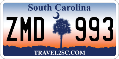 SC license plate ZMD993