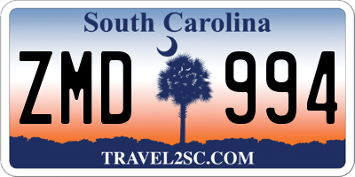 SC license plate ZMD994