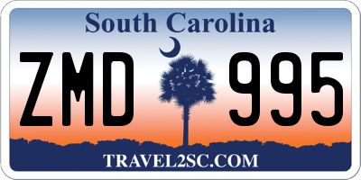 SC license plate ZMD995
