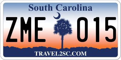 SC license plate ZME015