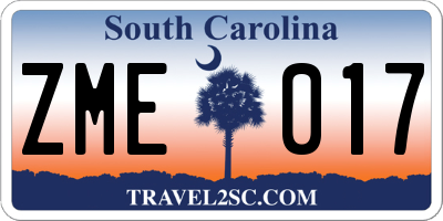 SC license plate ZME017
