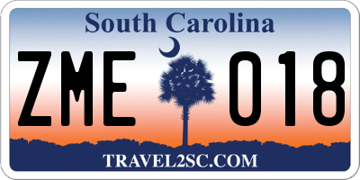 SC license plate ZME018