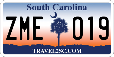SC license plate ZME019