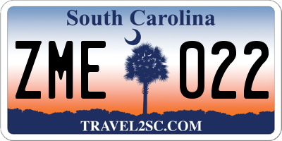 SC license plate ZME022